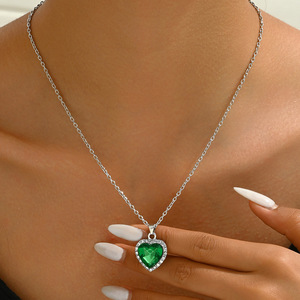 Ocean Collection Jewelry Ocean Blue Green strass Titanic Heart of the Ocean Big Love <span class=keywords><strong>collana</strong></span> a catena con collare a <span class=keywords><strong>cuore</strong></span> in cristallo - Product Image 6