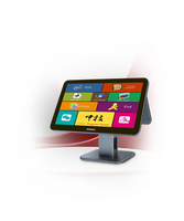 Support de tablette double ZHONGJI série A18, robuste, en alliage d'aluminium, réglable en hauteur, rotatif à 360°, affichage de menu de commande Windows