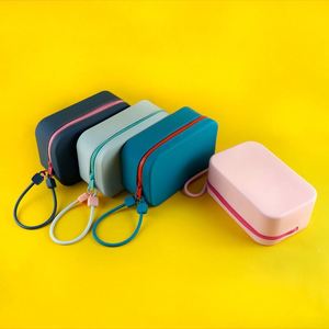 Women's Fashionable Candy Waterproof Silicone Zipper Crossbody Cosmetic <b>Bag</b> <b>Makeup</b> Brush Storage Pouch - Product Image 5