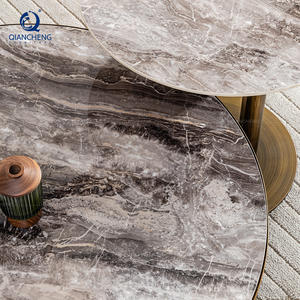 Nouvelle <span class=keywords><strong>table</strong></span> <span class=keywords><strong>basse</strong></span> ronde de luxe de nidification en <span class=keywords><strong>céramique</strong></span> de plaque de roche conçue ensemble avec la <span class=keywords><strong>table</strong></span> d'extrémité de cadre en métal pour des meubles de salon - Product Image 4