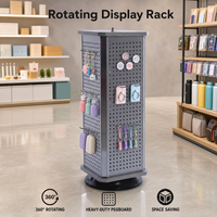 Présentoir de comptoir rotatif à 4 faces avec base pivotante à 360 degrés et dessus plat pour magasin de détail et salle d'exposition