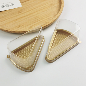 Manufacturer's Disposable Clear <strong>Plastic</strong> Packaging Box Triangular Cheese Pastry Cake Container for Takeaway Mousse for Food Use - Product Image 1