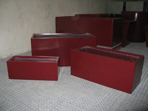 Nouvelle conception de grands pots à fleurs en fibre de verre pour l'extérieur, rectangulaires, pour l'intérieur/l'extérieur, avec trou de drainage, légers, durables, pour le jardin et la maison - Product Image 5