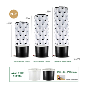PVC trong nhà nhà 100L 10 Tier 80 lỗ dọc trồng container thủy canh phát triển Tart trồng rau hệ thống ống - Product Image 4