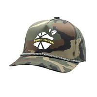 Casquette de baseball vintage 5 panneaux imperméable avec trous découpés au laser, logo en silicone camouflage, personnalisable en petite série, unisexe, avec sangle, pour sports de plein air