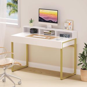 Modern <b>white</b> vanity <b>table</b>, minimalist design, suitable for <b>small</b> bedrooms, simple dressing <b>table</b>, manufacturer, cross-border - Product Image 3