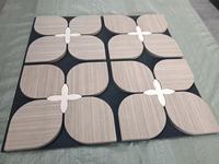 Panneau acoustique OEM en MDF avec placage bois, panneau mural insonorisant 3D en fibre PET, décor sculptural CNC pour studio d'enregistrement