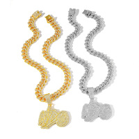 Pendentif Lettre Ndo Style Euro-Américain, Collier Cubain Populaire, Pendentifs et Breloques de Mode en Alliage, Vente en Gros, Hip-Hop