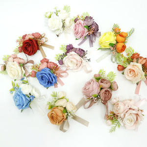 Poignet Fleur En Gros Mariée Demoiselle D'honneur Sœurs Vert Poignet Fleur Corsage Fournitures De Mariage Enfants Danse Main Fleur - Product Image 6