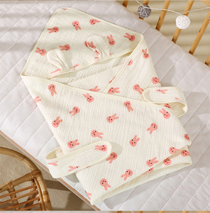 Toalla envolvente de gasa de algodón puro para bebés de 0 a 1 años, envoltura de tela crepé de cuatro capas para Primavera/Verano, entrega de suministros de maternidad - Product Image 3