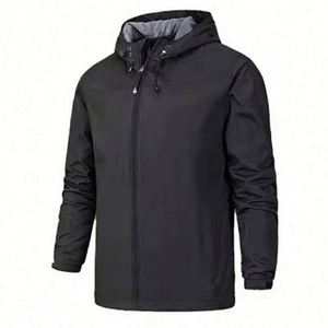 Chaqueta Acolchada Personalizada para Hombre, Impermeable, Transpirable, para Primavera, Manga Larga, Informal, con Logotipo Frontal, Blanca y Azul Marino J0134 - Product Image 4