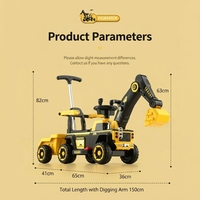 Excavator Listrik Anak-anak dengan Trailer Penyimpanan yang Dapat Dilepas, Cocok untuk Anak Usia 1-7 Tahun