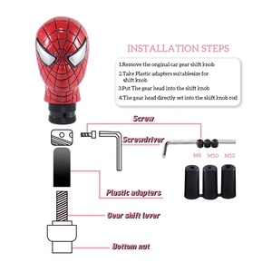 Pommeau de levier de vitesse en résine <span class=keywords><strong>Spiderman</strong></span>, universel pour tous les véhicules, pièce de rechange personnalisée pour l'intérieur de la voiture - Product Image 5