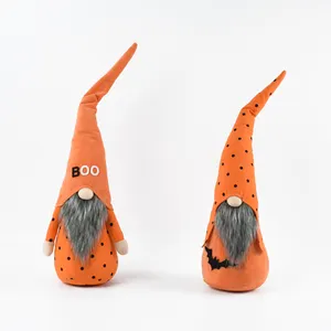 制造商万圣节派对装饰品节日礼物填充精灵橙色织物Gonk Gnome工艺