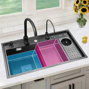 Évier de cuisine sous plan en acier inoxydable 304, cuve unique, pour usage domestique, <span class=keywords><strong>avec</strong></span> bac <span class=keywords><strong>intégré</strong></span> pour le lavage de la vaisselle et des légumes - Product Image 3