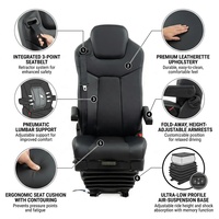 Asiento de suspensión neumática de lujo de cuero para camiones de servicio pesado al por mayor, asiento de conductor OEM personalizado para semirremolques