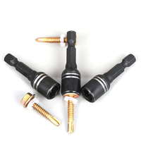 Jeu de tournevis à écrous magnétiques 8mm 10mm 5/16 "3/8" Adaptateur de douille Foret hexagonal