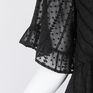 Usine prix Fille 2020 Travail Col Tricoté Femmes dame Parti Noir de Luxe Robe Décontractée - Product Image 6