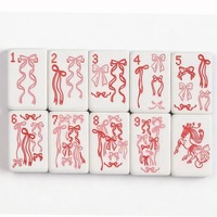 Ensemble de tuiles de Mahjong de Noël de luxe américain, grande taille, en mélamine acrylique écologique, pour divertissement familial moderne
