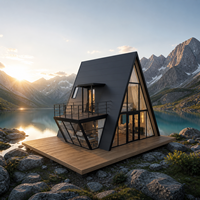 Maison en A S890 à assemblage en usine, avec plafond acoustique et commandes intelligentes, pour suite de tourisme contemporaine et hébergement de ville botanique