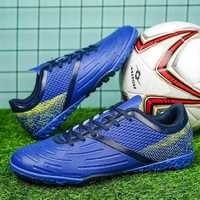 Chaussures de football à crampons pour terrain ferme pour hommes et jeunes, en maille souple, à crampons courts et longs, vente en gros en petites quantités, expédition immédiate