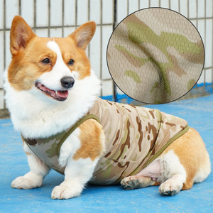Ensemble gilet et chapeau de camouflage pour animaux de compagnie, vêtements d'extérieur à séchage rapide pour Corgi, bouledogue français, petits chiens, printemps, été, automne - Product Image 3