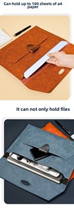 Premium Customized A4 Leather <b>Document</b> <b>Bag</b> with Metal Clasp Waterproof Office Organizer - Product Image 4