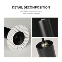 Mini spot encastré réglable sans cadre, dimmable Dali, anti-éblouissement, 6W, pour hôtel, maison, salon