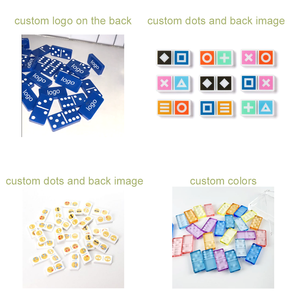 Nouveaux jouets pour enfants, dominos en acrylique à sublimation, double six, personnalisés, 28 pièces, jeu de dominos pour enfants, ensemble de dominos de luxe avec boîte de rangement - Product Image 6