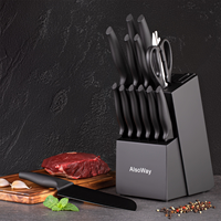 Ensemble de couteaux de cuisine polyvalent de 14 pièces de haute qualité Kit de couteaux à steak ensemble d'outils de cuisine avec porte-couteau