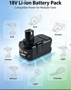 Batterie lithium-ion 18V pour outils électriques sans fil P108, batteries rechargeables remplaçables, stock, appareil photo, <span class=keywords><strong>voiture</strong></span> électrique - Product Image 1