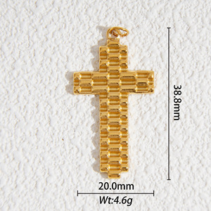 Cross Pendant Accessories Stainless Steel Gold Plated For Necklace Making Mixed Shapes Geometric Design D42 D76 - Product Image 3