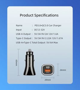 ที่ชาร์จในรถยนต์ USB-C คุณภาพสูง 12w/20w/38w อะแดปเตอร์แปลงไฟ A+C สำหรับโทรศัพท์รุ่น 15 16 - Product Image 3
