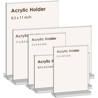 Support de signalisation vertical double face en acrylique transparent portable, présentoir sur pied pour la publicité écologique à domicile