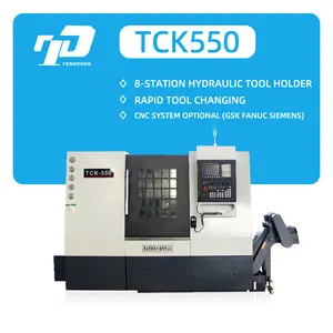 Çin Teast TCK550 wirh otomatik bar besleyici eğimli yatak CNC torna makineleri