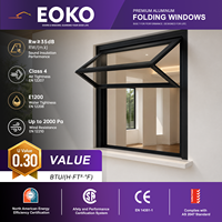 EOKO Promotion Fenêtre Pliante à Ouverture Verticale en Aluminium Insonorisée avec Triple Vitrage et Cadre à Rupture de Pont Thermique pour Villa