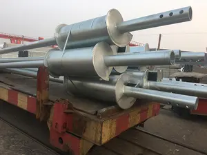 Spiral Galvanized Pipe Customized Spiral Durable Ground Anchor Helical Steel Screw Pile For Project Foundation