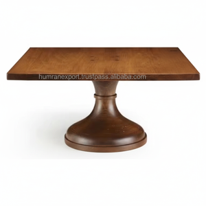 Support à gâteau en bois naturel écologique avec plateau en résine de style rustique en cristal élégant fabriqué à la main pour outil de service d'affichage de dessert - Product Image 1