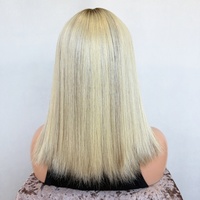 Perruque juive de qualité supérieure 9x6 HD Lace, cheveux humains vierges non traités, couleur blondes avec mèches, cuticules alignées, dentelle suisse, perruque casher