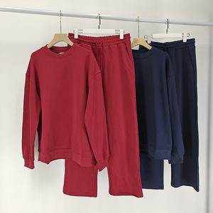 Conjunto Deportivo de Felpa para Otoño e Invierno, para Hombre y Mujer, Pantalón de Pierna <span class=keywords><strong>Ancha</strong></span> Recta, Conjunto de 2 Piezas Elástico <span class=keywords><strong>con</strong></span> Logotipo Personalizado al por Mayor - Product Image 5
