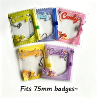 En gros, mini pochette porte-clés transparente en PVC à faire soi-même, motif dessin animé, vierge, pour badges et présentation de marchandises d'anime