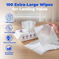 Lingettes apaisantes à la lavande BoWanGate pour chiens et chats - Sans alcool, sans sulfate, sans chlore, durables, 100 lingettes, en rotin