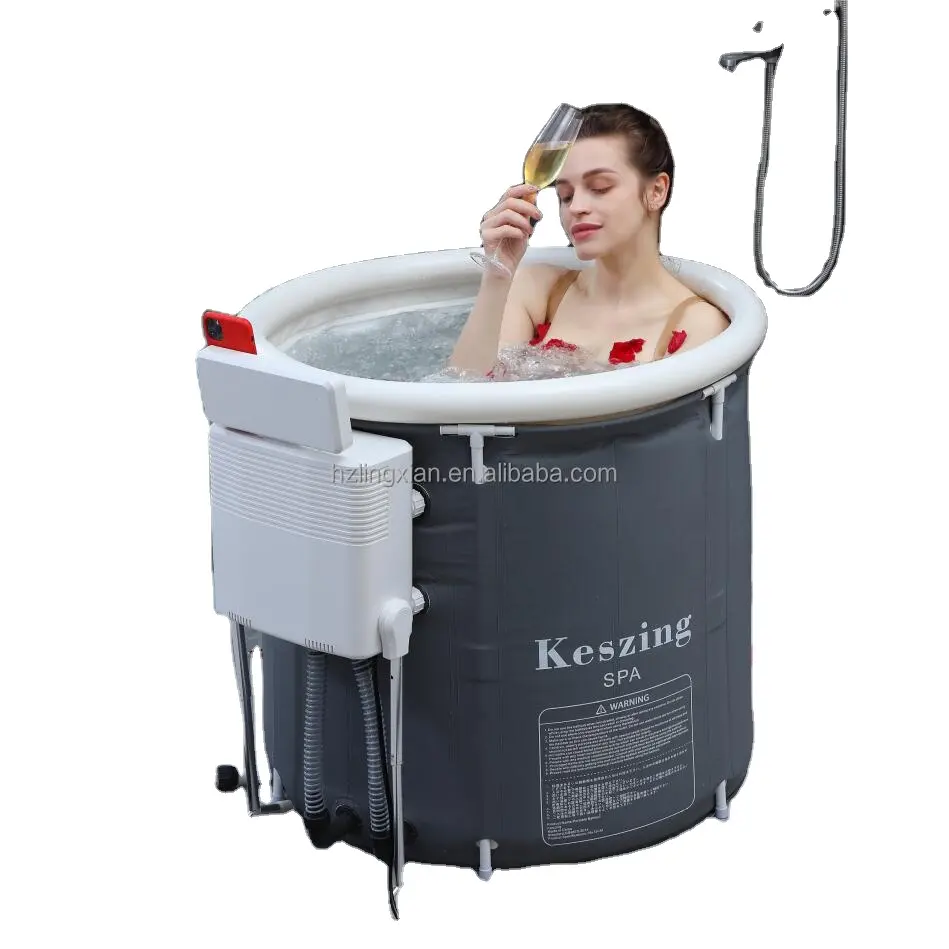 Portable Folding Freestanding Bath Tubs Eco-Friendly Soaking Shower Bath Bucket Barrel Keep Temperature Family Bathroom Tub
