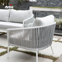 Artie meubles de salon d'extérieur de luxe canapé en poly rotin fauteuil d'extérieur en osier mobilier d'extérieur canapé de jardin en aluminium