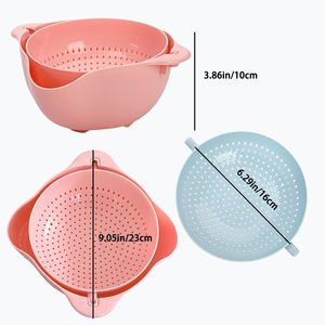 Cesta de Plástico Ecológica de Doble Capa Moderna y Creativa con Orificios para Lavar Frutas y Verduras, Cepillos de Limpieza, Colador de Cocina - Product Image 2