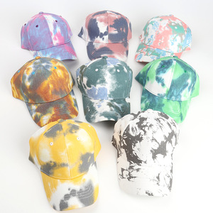 Topi Bisbol Tie Dye Multiwarna Amerika Eropa Berkualitas Tinggi, Pelindung Matahari untuk Perjalanan Luar Ruangan Musim Panas dan Pakaian Festival - Product Image 2