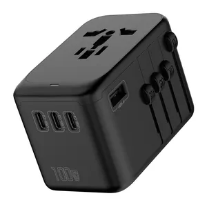 Universal travel adapter pouch international travel adapter power adapter plug tessan international usb wholesale travel kit