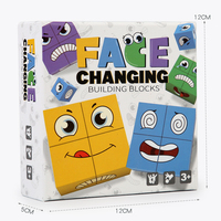 Jeu de cubes à expressions pour enfants, puzzle Montessori, blocs de construction, jouets éducatifs pour l'apprentissage précoce, jouet d'association pour enfants