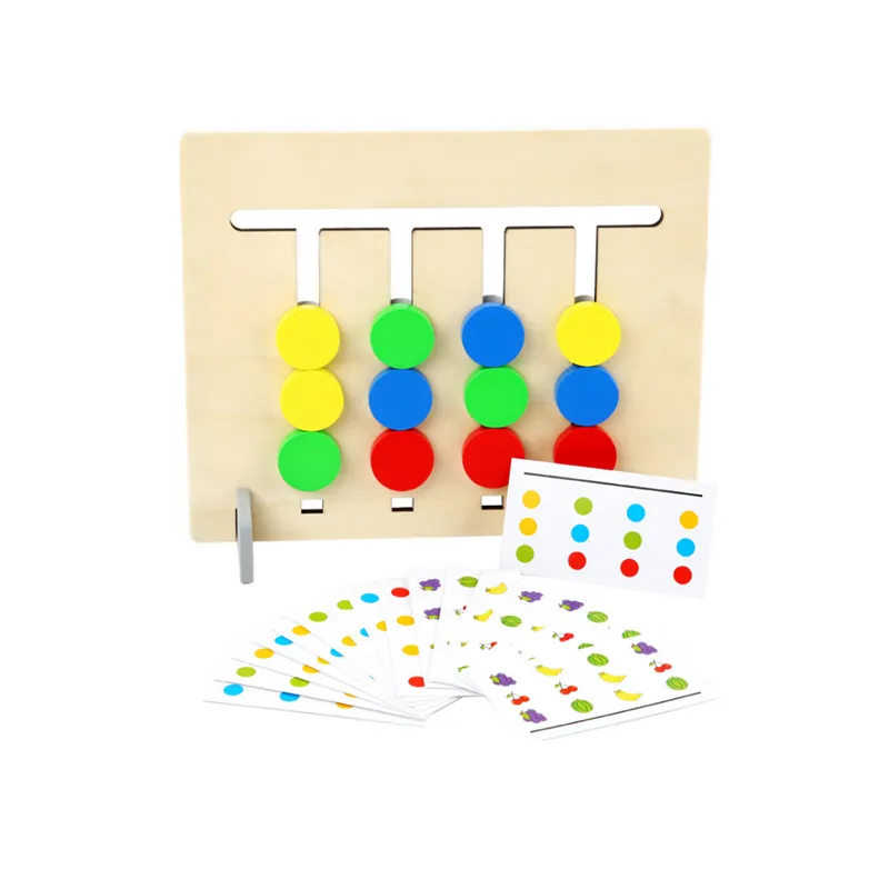Nuovo Stile Quattro colori/frutta Gioco di Abbinamento Montessori Giocattoli per bambini In Legno Logica double-sided Educativi per bambini giocattoli Regali