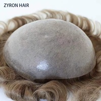 Cheveux humains indiens Remy # Prothèse capillaire 17 cheveux, base en PU ultra-fine 0,06-0,08 mm, ligne frontale naturelle sans couture pour hommes